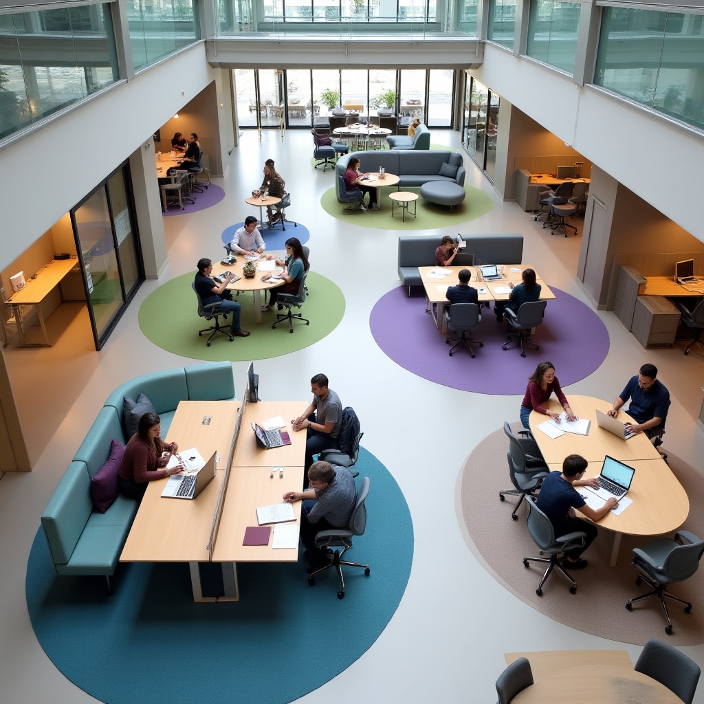 Workspace layout showing different functional zones